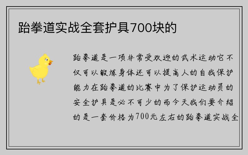 跆拳道实战全套护具700块的