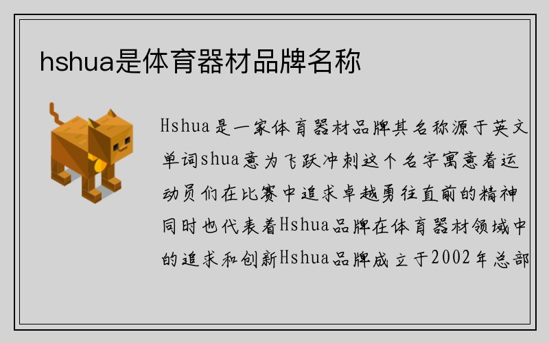 hshua是体育器材品牌名称