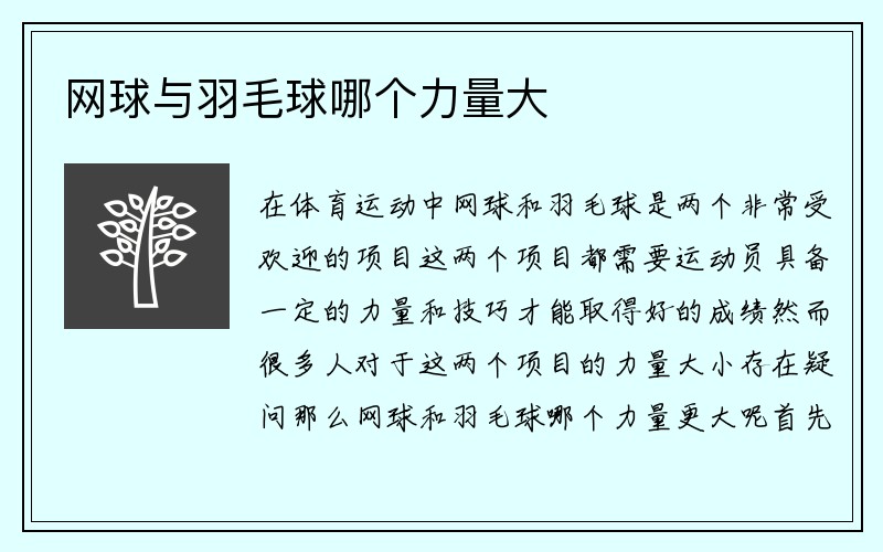 网球与羽毛球哪个力量大