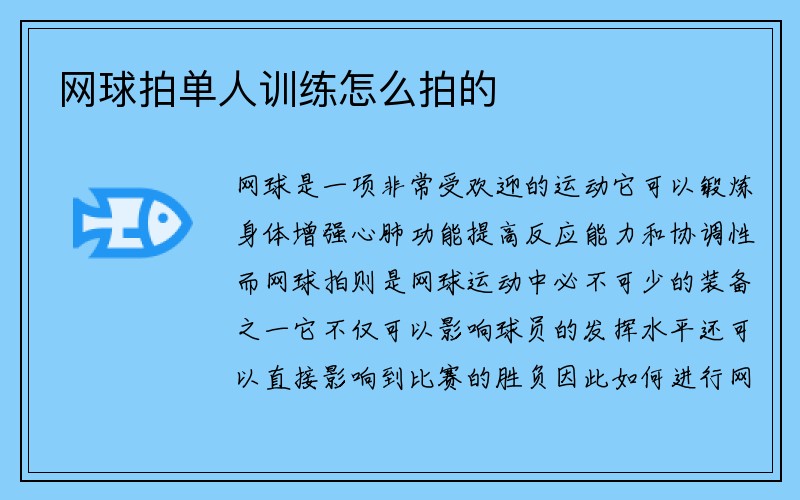 网球拍单人训练怎么拍的