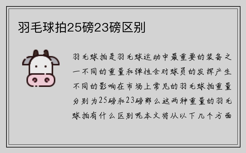 羽毛球拍25磅23磅区别